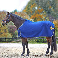 Produktbild von Waldhausen Fleece- und Sponsorendecke für Pferde Blau/Gold 135 cm