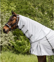 Waldhausen Fliegen-Halsdecke Protect für Warmblut in Silbergrau/Grau/Weiß – Bild 1 von 4