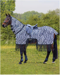 Waldhausen Fliegenausreitdecke Zebra mit Fransen 155 cm – Bild 1 von 3