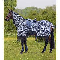 Produktbild von Waldhausen Fliegenausreitdecke Zebra mit Fransen für Pferde 125 cm