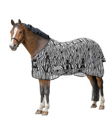 Waldhausen Fliegendecke Zebra für Pferde in Schwarz-Weiß mit Bauchlatz - 135 cm – Bild 1 von 9