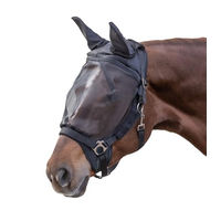 Produktbild von Waldhausen Fliegenmaske Premium für Ponys mit Ohrenschutz und Fleece in Schwarz