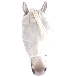 Waldhausen Fliegenmaske Premium für Ponys ohne Ohrenschutz in Silbergrau – Bild 1 von 4