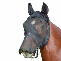 Waldhausen Fliegenmaske Premium mit Ohren- und Nasenschutz für Ponys in Schwarz – Bild 1 von 4