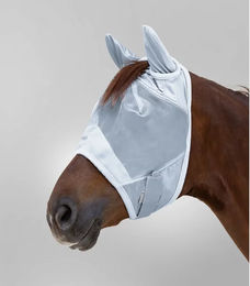 Waldhausen Fliegenmaske Premium mit Ohrenschutz für Warmblut in Silbergrau – Bild 1 von 3