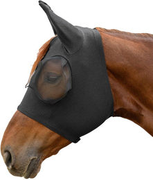 Waldhausen Fliegenmaske Puck Breath für Warmblut in Schwarz mit UV-Schutz und Reißverschluss – Bild 1 von 4