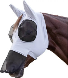 Waldhausen Fliegenmaske Puck mit Nasenschutz für Warmblut in Silbergrau – Bild 1 von 8