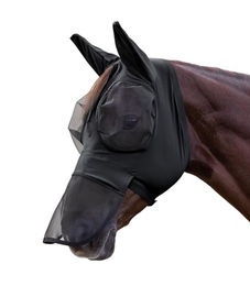 Waldhausen Fliegenmaske Puck mit Nasenschutz für Warmblut Schwarz – Bild 1 von 8