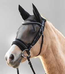 Waldhausen Fliegenmaske Ride für Pferde Schwarz Warmblut aus Polyester – Bild 1 von 5