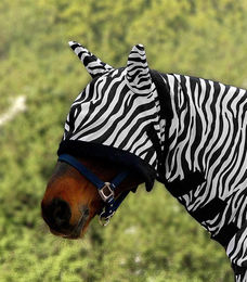 Produktbild von Waldhausen Fliegenmaske Zebra für Ponys in Schwarz-Weiß