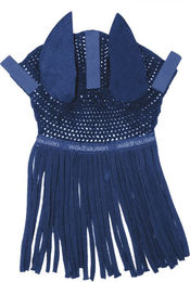 Waldhausen Fliegenohren mit Fransen für Warmblut Pferde in Schwarz oder Blau – Bild 1 von 4