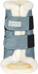 Waldhausen Gamaschen Dressur Comfort Alpenblau Natur mit Fake Fur Größe M – Bild 1 von 1