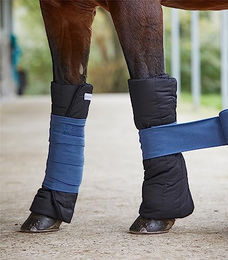 Waldhausen Gamaschen für Pferde aus Polyester in Schwarz und Blau – Bild 1 von 3