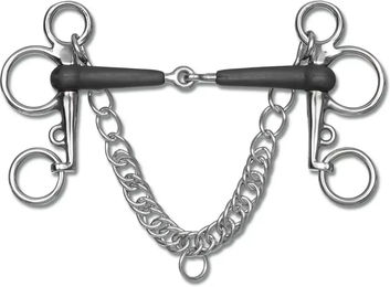 Waldhausen Gummi-Pelham Gebiss einfach gebrochen 10,5 cm Silber – Bild 1 von 2