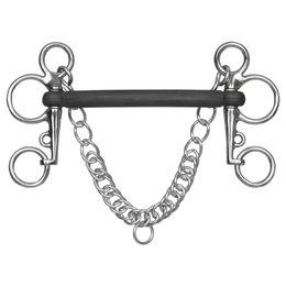 Waldhausen Gummi-Pelham Gebiss mit starrer Stange anatomisch 14,5 cm – Bild 1 von 6