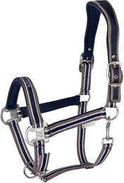 Waldhausen Halfter Athletic für Pony aus Nylon in Blau und Beige mit Silber-Elementen – Bild 1 von 2
