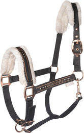 Waldhausen Halfter Elegant für Ponys aus Kunstleder mit Kunstfell in Rosa oder Schwarz – Bild 1 von 4