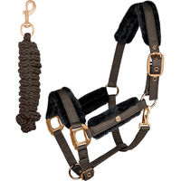 Produktbild von Waldhausen Halfter Set Phoenix Nylonhalfter mit Strick Espresso für Warmblut
