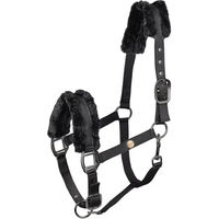 Produktbild von Waldhausen Halfter und Strick Set Modern Rose Schwarz für Warmblut aus Kunstleder