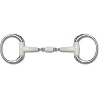 Produktbild von Waldhausen Happy Mouth Contour Olivenkopf Rollgebiss für Pferde aus Kunststoff in Silber und Weiß