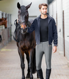 Waldhausen Herren Reithose Micro Sport mit Silikon und Bundfalte in Grau – Bild 1 von 1