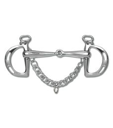 Waldhausen Horse Fashion Springkandare aus Edelstahl mit Kette einfach gebrochen in Silber – Bild 1 von 2