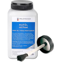 Produktbild von Waldhausen Huföl mit Lorbeeröl und Pinsel 500 ml Grün - 500 ml