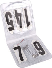 Waldhausen Kopfnummern-Set mit vierstelligen Support-Nummern aus Kunststoff in Silber und Weiß – Bild 1 von 2