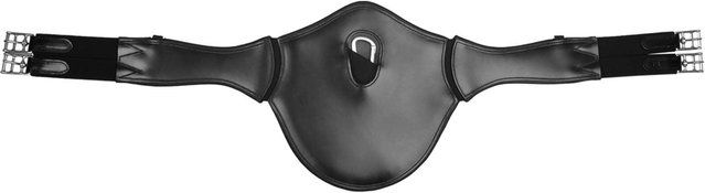 Waldhausen Ledersattelgurt Elastik mit Bauchlatz Schwarz 120 cm - 120 cm – Bild 1 von 1