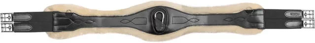 Waldhausen Ledersattelgurt mit Eco Wool Schwarz 110 cm – Bild 1 von 3