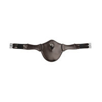 Produktbild von Waldhausen Ledersattelgurt mit Elastik und Bauchlatz braun 135 cm