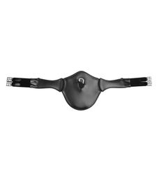 Produktbild von Waldhausen Ledersattelgurt mit Elastik und Bauchlatz in Schwarz 140 cm - 140 cm