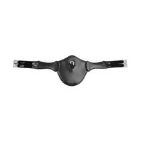 Produktbild von Waldhausen Ledersattelgurt mit Elastik und Bauchlatz in Schwarz 140 cm - 140 cm