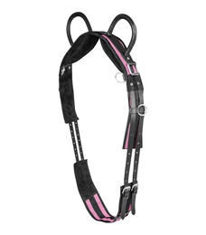 Waldhausen Longiergurt für Ponys mit zwei Handgriffen aus Leder in Schwarz/Rosa – Bild 1 von 2