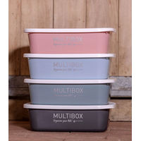 Produktbild von Waldhausen Multibox Aufbewahrungsbox aus Kunststoff mit Deckel in Rosa oder Bunt - 3 l