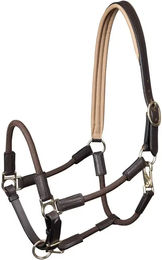 Waldhausen Nevada Pferd Halfter aus Leder in Braun mit Goldbeschlag – Bild 1 von 2