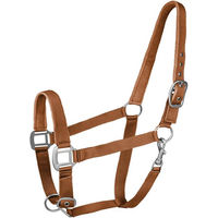 Produktbild von Waldhausen Perlonhalfter Satin Zimt für Warmblut Pferde