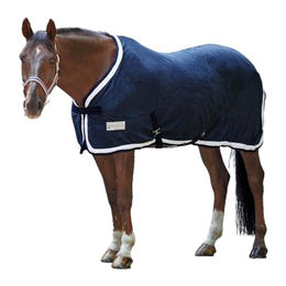 Waldhausen Pferdefleece-Abschwitzdecke Comfort Esperia Two Blau Beige 145 cm – Bild 1 von 5