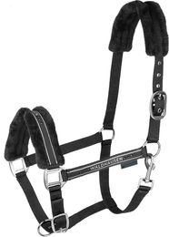 Waldhausen Pferdehalfter Elegant für Ponys mit synthetischem Fell in Schwarz – Bild 1 von 9
