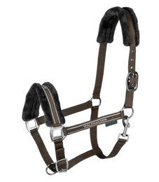 Waldhausen Pferdehalfter Elegant mit Glitzersteinen für Warmblut in Khaki – Bild 1 von 3