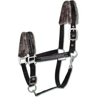 Produktbild von Waldhausen Pferdehalfter Elegant mit Kunstfell Schwarz für Warmblut