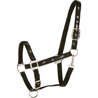 Produktbild von Waldhausen Pferdehalfter mit Pferdemotiv für Warmblut in Schwarz aus Nylon
