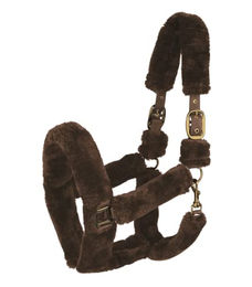 Waldhausen Pony Halfter Cozy Braun mit Plüschbesatz – Bild 1 von 2