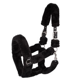 Waldhausen Pony Halfter Cozy Plüsch Schwarz – Bild 1 von 4