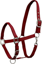 Waldhausen Ponyhalfter aus Nylon mit Satin-Besatz in Rot – Bild 1 von 4