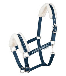 Waldhausen Ponyhalfter Elegant aus Nylon in Nachtblau mit Kunstfell - 1 Stk. – Bild 1 von 4