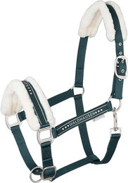 Waldhausen Ponyhalfter Elegant mit Kunstfell in Grün – Bild 1 von 4