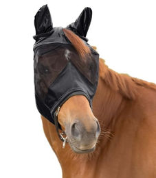Waldhausen Premium Fliegenmaske 3 in 1 für Pferde Warmblut Schwarz – Bild 1 von 7