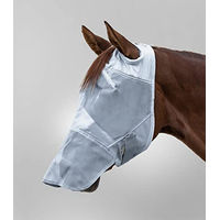 Produktbild von Waldhausen Premium Fliegenmaske für Ponys mit Nasenschutz in Silbergrau
