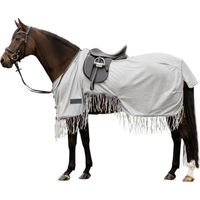 Produktbild von Waldhausen Protect Fliegenausreitdecke für Pferde mit Fransen Silbergrau/Grau 125 cm